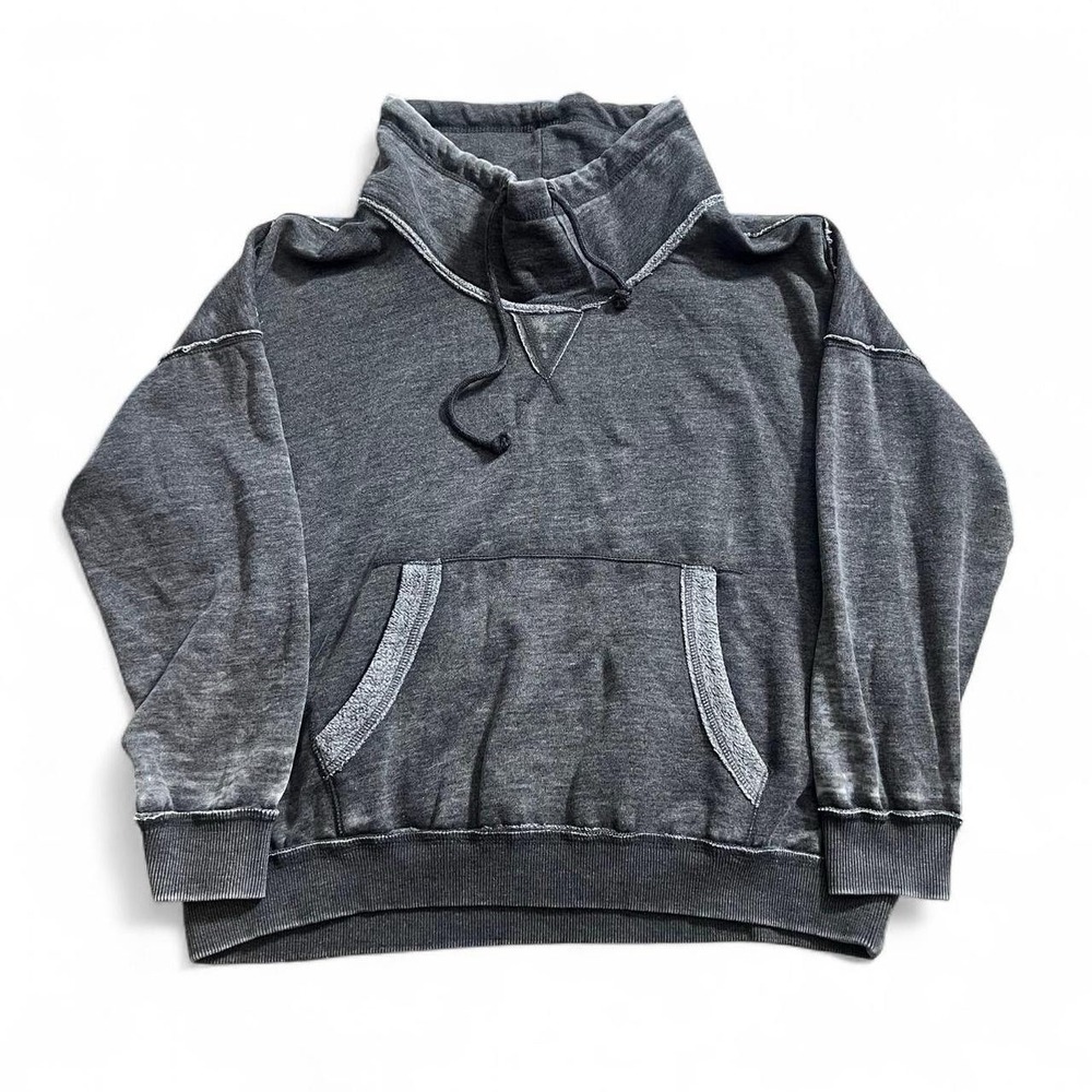 We The Free Oversized Pullover Hoodie Size Small Boxy Baggy Faded Black Goth